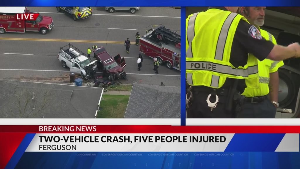 Five sent to the hospital after head-on crash in Ferguson - KTVI Fox 2 St. Louis