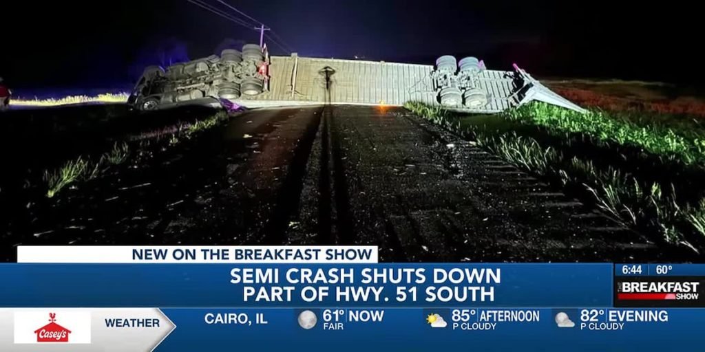 Semi crash shuts down portion of Hwy. 51 South in Perry County, Mo. - KFVS